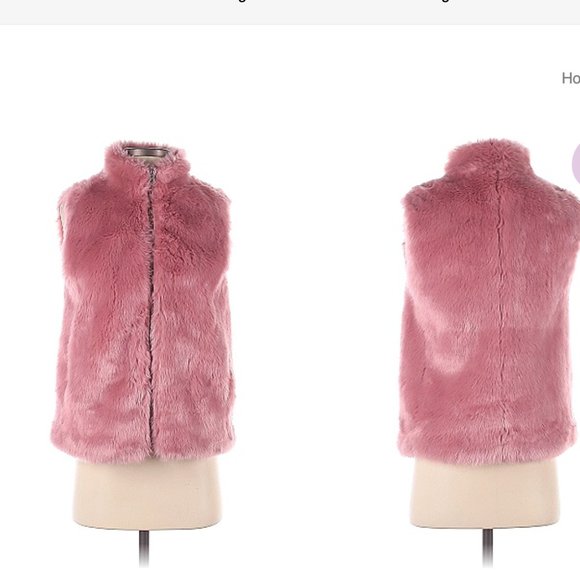 J. Crew Factory Faux Fur Vest in Guava Berry - Picture 2 of 4